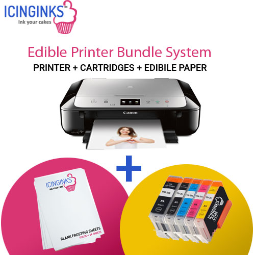 Icinginks™ Latest Edible Printer Bundle for Canon Pixma TS6020 (Wireless+Scanner) Comes with