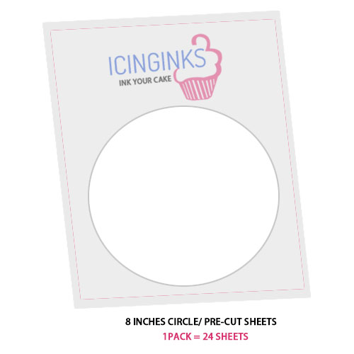 Icinginks™ Prime Precut Edible Frosting Sheets (8"inches) Pack 24