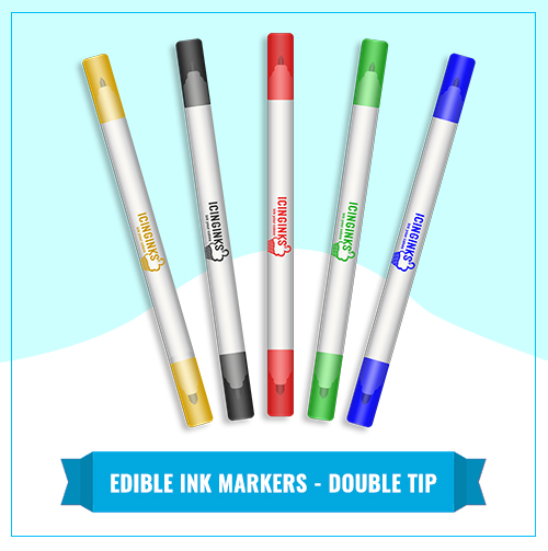 Set of 10 Edible Ink Coloring Pens - Kopykake & Frosting Sheets % %
