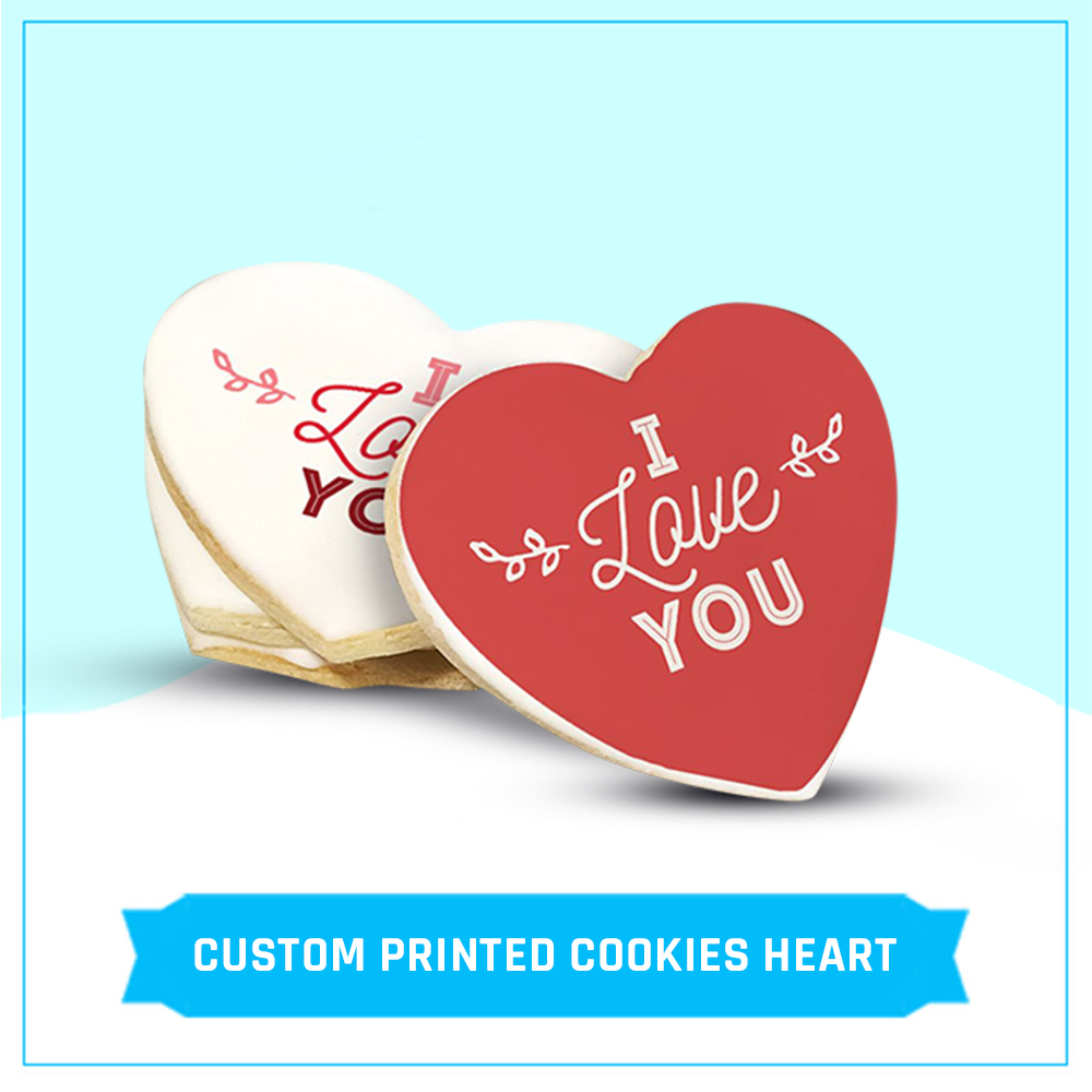 Custom Printed Cookies Heart Custom Printed Cookies Heart