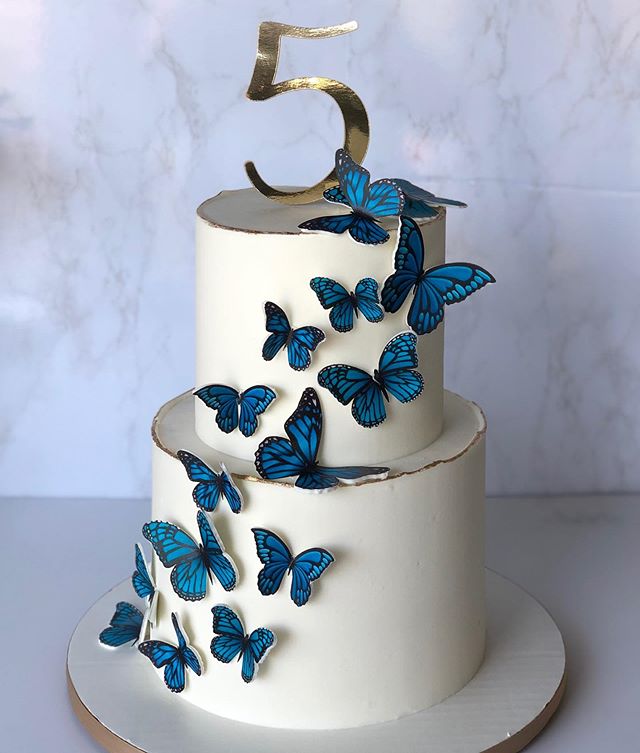 Edible butterfly printed cake 