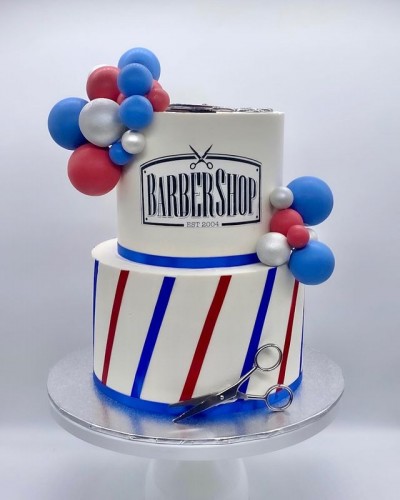 Edible Barber Theme Cake