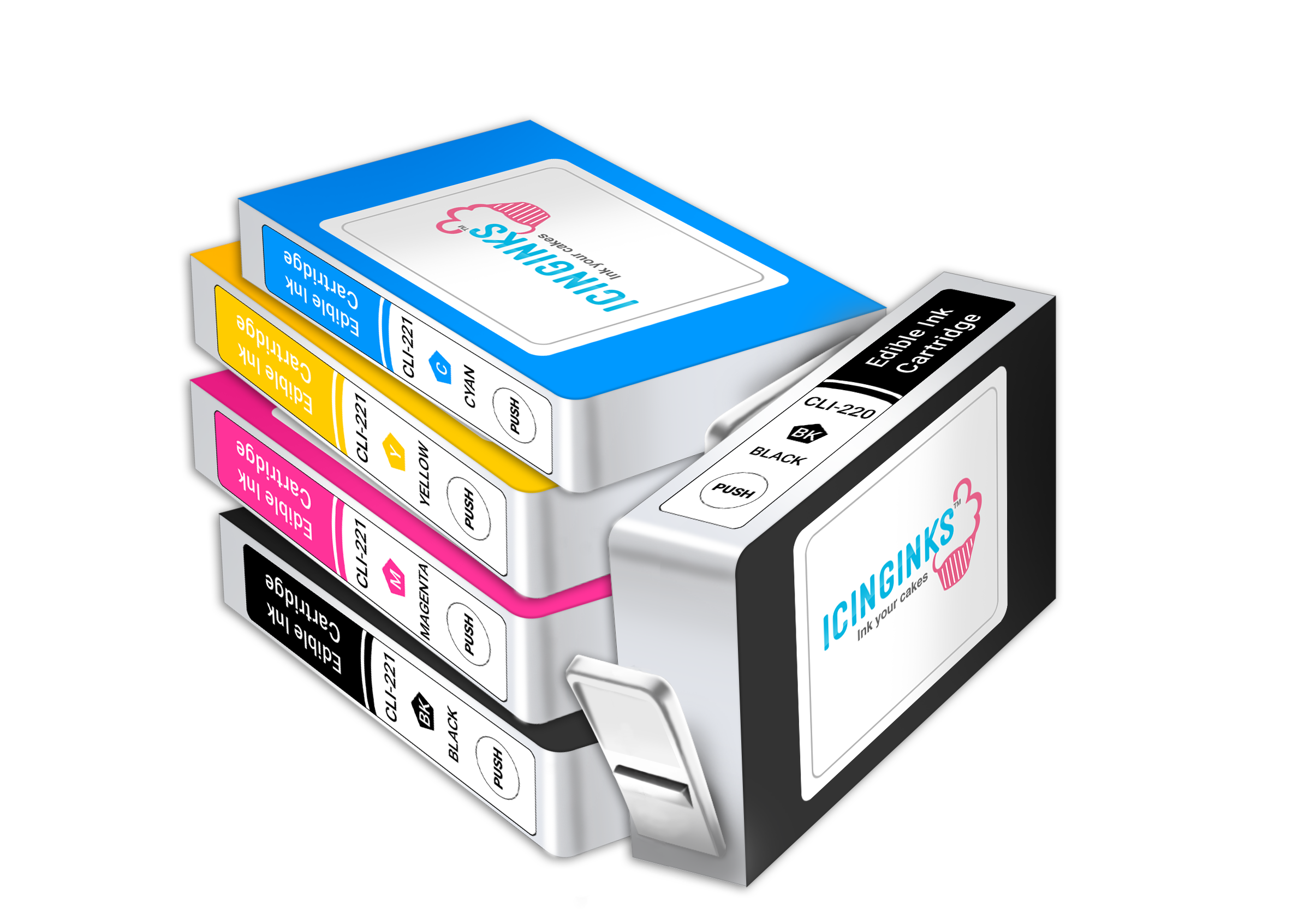 Canon CLI221 PGI220 Edible Ink Set 5 Pack Icinginks