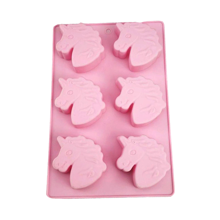 Icinginks 6 Cavities Unicorn Shaped Cake, fondant, chocolate baking Silicone Mold 