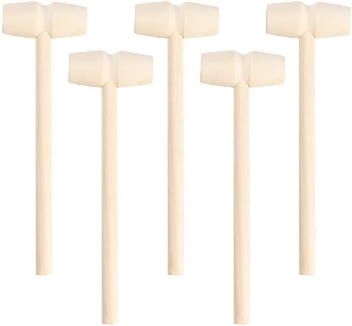 Mallet Hammers For Edible Design, Set of 5 Wooden Mallet Hammers, 5.5