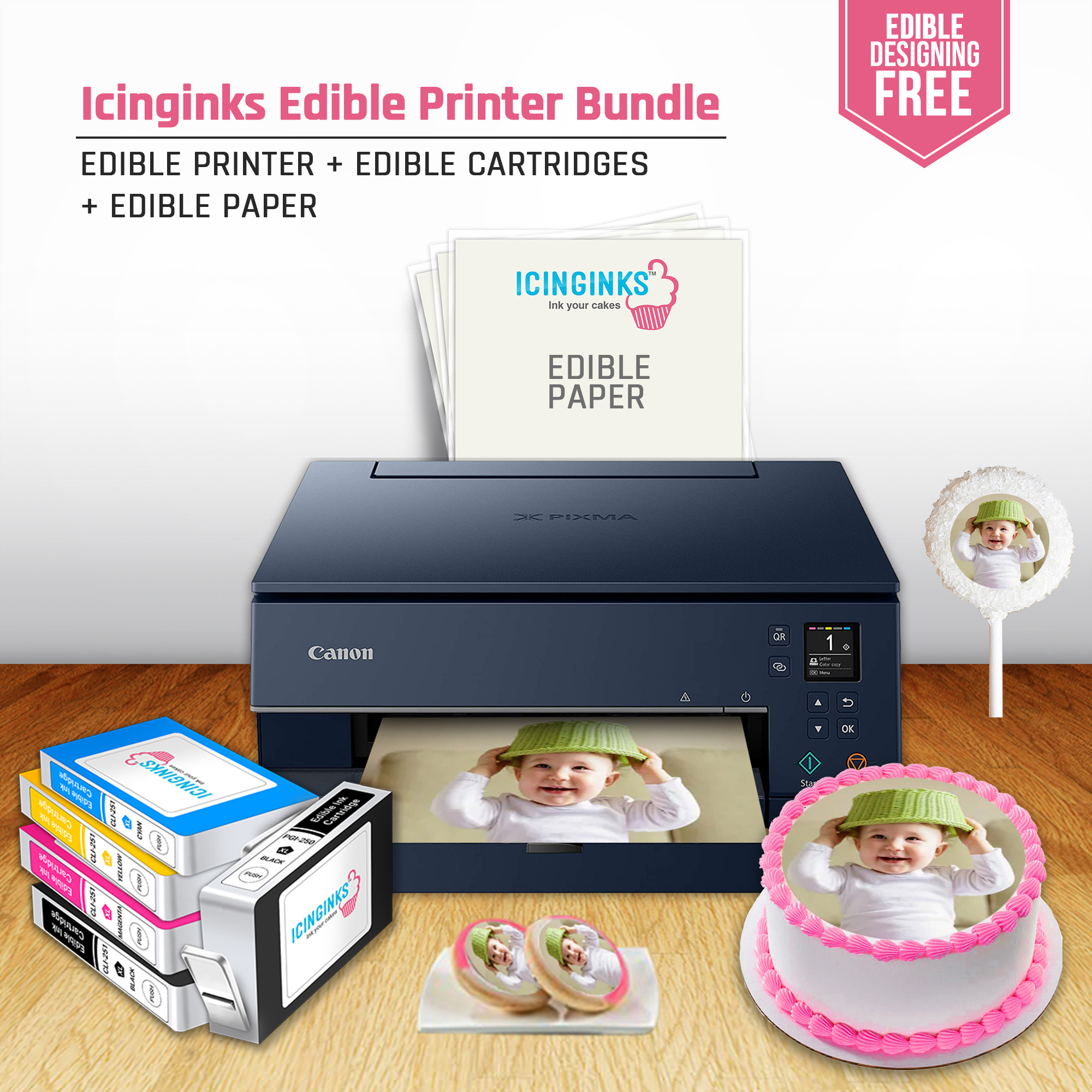 Buy Canon Pixma Ts6120 Edible Printer | Edible Image Printer Bundle For ...