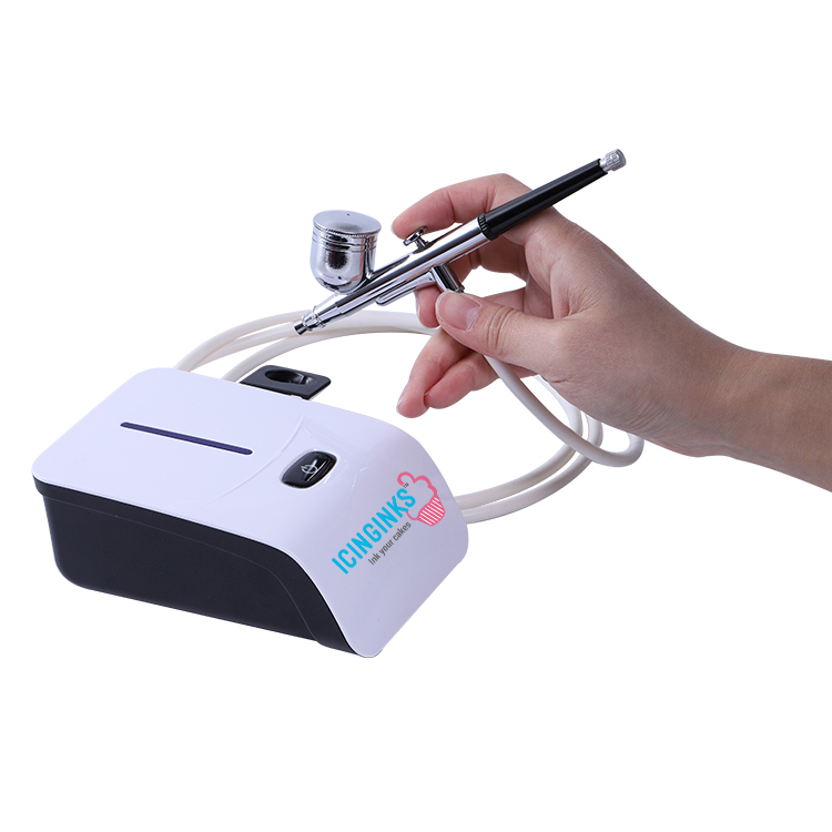 Icinginks Professional Sensor Touch Cake and Cookies Airbrush Kit with Mini Compressor, Portable Airbrush gun for Cake Decoration Cookie Coloring
