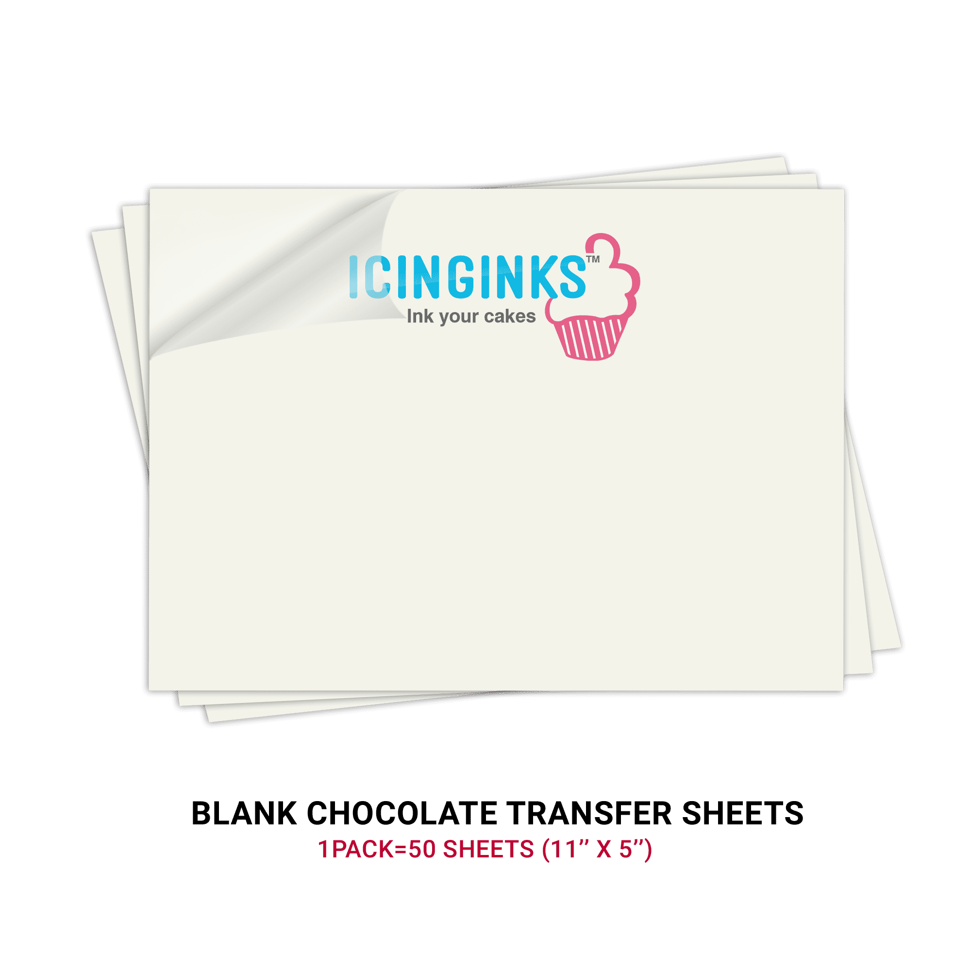Pack of 50 Prime Chocolate Transfer Sheets Icinginks
