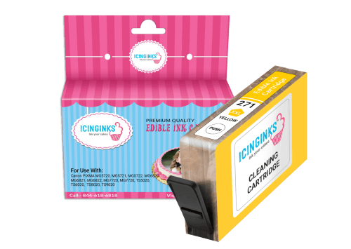 Icinginks™ Yellow Edible Cleaning Ink Cartridge for Canon CLI-271XL With Chip