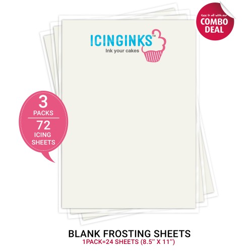 12 Sheets Per Pack 8.5 x 11 Frosting Sheets Edible Supply® Fondant Edible Paper 
