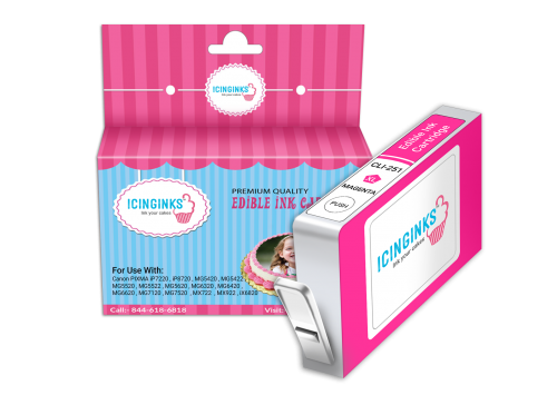 Icinginks™ Magenta Edible Ink Cartridge for Canon CLI-251XL With Chip