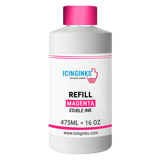 475ml or 16OZ MAGENTA Color Icinginks™ Edible Ink Refill Bottle for Canon Printers