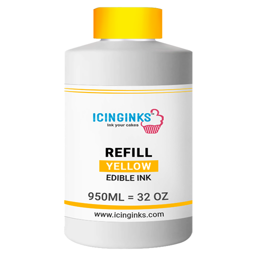 950ml or 32OZ YELLOW Color Icinginks™ Edible Ink Refill Bottle for Epson Printers