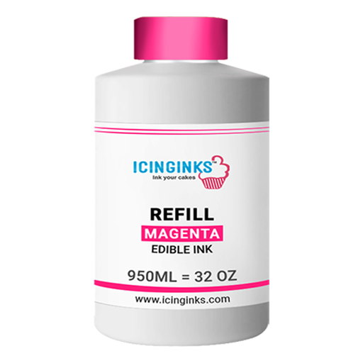 950ml or 32OZ MAGENTA Color Icinginks™ Edible Ink Refill Bottle for Epson Printers