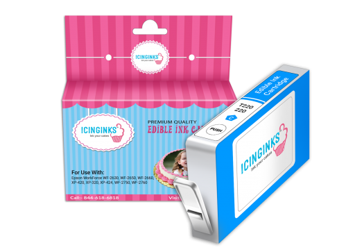 Icinginks™ Cyan Edible Ink Cartridge for Epson T220220 With Chip
