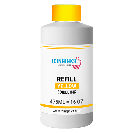 475ml or 16OZ YELLOW Color Icinginks™ Edible Ink Refill Bottle for Epson Printers
