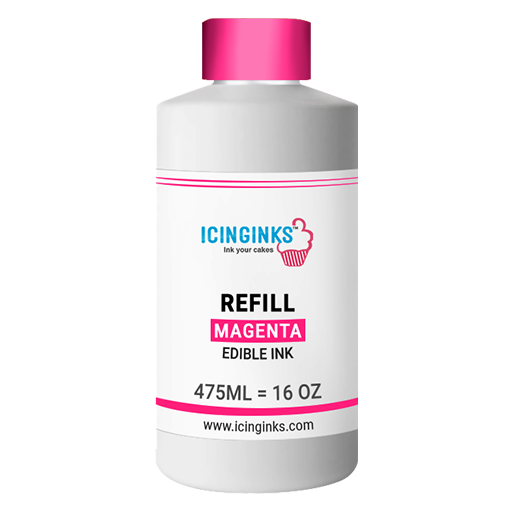 475ml or 16OZ MAGENTA Color Icinginks™ Edible Ink Refill Bottle for Epson Printers