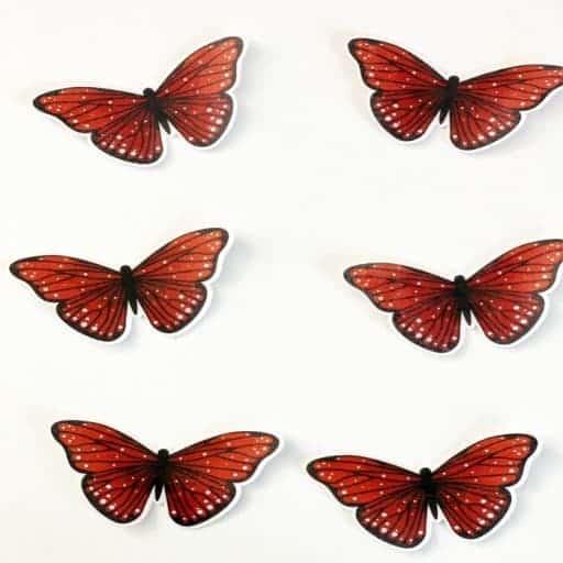 Icinginks Pre Cut Edible Wafer Butterflies Orange Color Wafer
