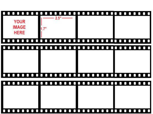 Icinginks Film Strip/Movie Reel Edible Personalised Photo A4 Cake Topper- 12 Counts Per Frosting Sheet