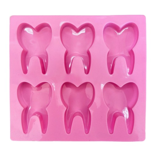 Icinginks 6 Cavities Tooth Shaped Cake, fondant, chocolate baking Silicone Mold 