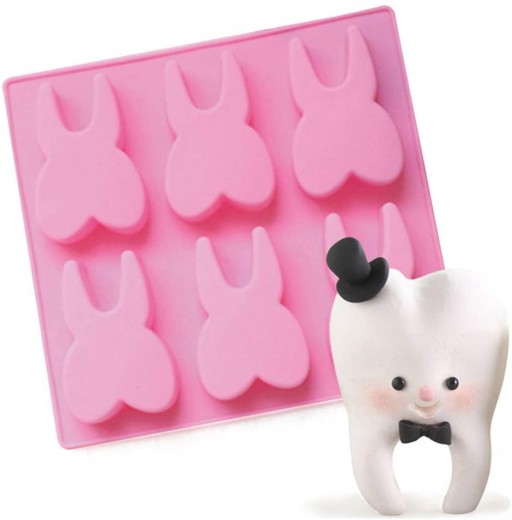 Icinginks 6 Cavities Tooth Shaped Cake, fondant, chocolate baking Silicone  Mold