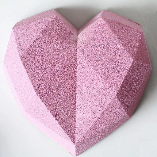 Icinginks 8 Cavities 3D Heart Diamond Shape Cake, fondant, chocolate baking Silicone Mold Mousse - Breakable Heart