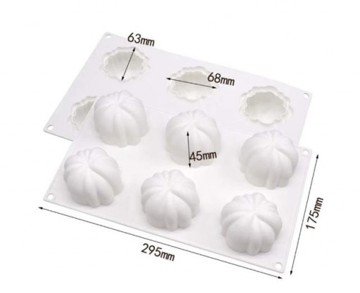 Icinginks 6 Cavity Pumpkin Silicone 3D Halloween Mousse Molds Cake, fondant, chocolate baking Silicone Mold Mousse - Breakable Type