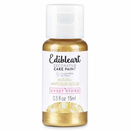 Magnolia Kitchen Pack 15ml each bottle - Moss Green, Antique Gold, Magnolia edible paint, edible art paint, edible food coloring, cookie paint, cake paint 