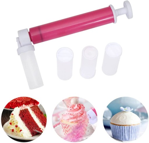 Icinginks Manual Airbrush Tool For Cake Decorating Cupcakes Cookies Cake  Spray Tube for Kitchen Decorating (Rose Red)