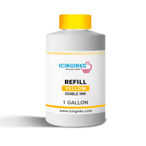 1 Gallon YELLOW Color Icinginks™ Edible Ink Refill Bottle for Canon Inkjet Printers