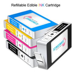 Icinginks™ REFILLABLE Edible Ink Cartridge COMBO PACK for Canon CLI-251/PGI-250 XL's Series With Chip (5 pack) High Yield