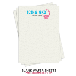 Icinginks™ Prime Blank Edible Wafer Sheets Pack A4 size - 50 sheets 0.27mm thickness