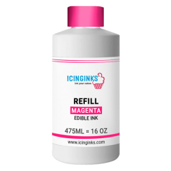 475ml or 16OZ MAGENTA Color Icinginks™ Edible Ink Refill Bottle for Canon Printers