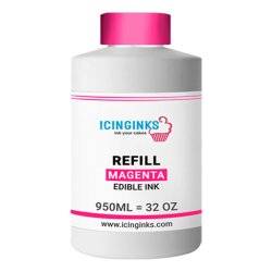 950ml or 32OZ MAGENTA Color Icinginks™ Edible Ink Refill Bottle for Epson Printers
