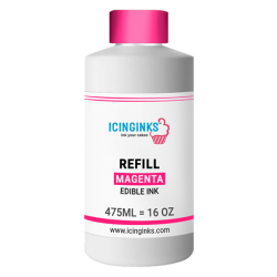 475ml or 16OZ MAGENTA Color Icinginks™ Edible Ink Refill Bottle for Epson Printers