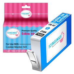 Icinginks Refillable Cyan Edible Ink Cartridge CM-02 for Cookie Master-501 With Chip
