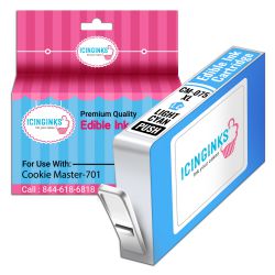 Icinginks Refillable Light Cyan Edible Ink Cartridge CM-075 for Cookie Master-701 With Chip