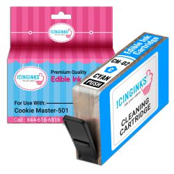 Icinginks Refillable Cyan Edible Cleaning Cartridge CM-02 for Cookie Master-501 With Chip
