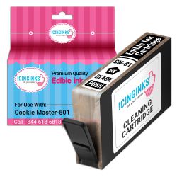 Icinginks Refillable Black Edible Cleaning Cartridge CM-01 for Cookie Master-501 With Chip
