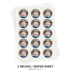 Icinginks Custom Edible Printing Service on 2” Circle Wafer Sheet of Size 8.5