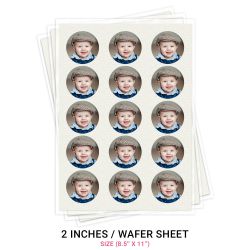 Icinginks Custom Edible Printing Service on 2” Circle Wafer Sheet of Size 8.5