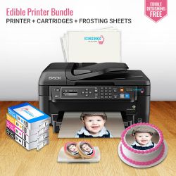 Icinginks Edible Printer Bundle System- Epson WorkForce WF-2650 (Wireless+Scanner) Comes with 4-Pack Edible Cartridges