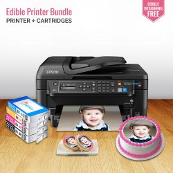 Icinginks Edible Printer Bundle System- Epson WorkForce WF-2630 (Wireless+Scanner) Comes with 4-Pack Edible Cartridges