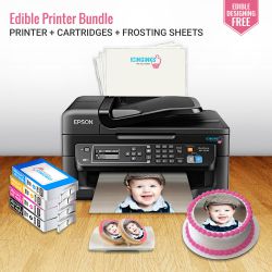 Icinginks Edible Printer Bundle System- Epson WorkForce WF-2630 (Wireless+Scanner) Comes with Edible Cartridges and Frosting sheets