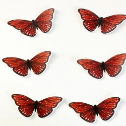 Icinginks Pre-Cut Edible Wafer Butterflies Orange Color 15 Per Pack - Cupcake and Wedding Cake Toppers