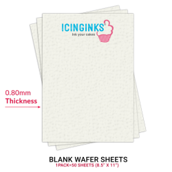 Icinginks™ Prime Blank Edible CARDSTOCK Extra Thick Wafer Paper Pack A4 size - 50 sheets 0.80mm thickness