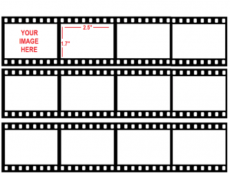 Icinginks Film Strip/Movie Reel Edible Personalised Photo A4 Cake Topper-  12 Counts Per Frosting Sheet