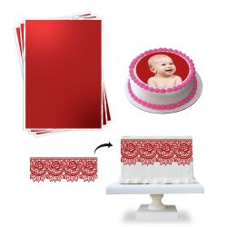 Icinginks RED Flexfrost Edible Fabric Sheets (8.5