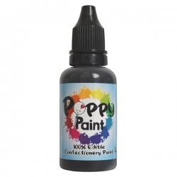 Poppy Paints Black Edible Cake Paint - 30 ml (1 fl oz)