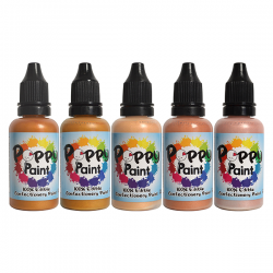 Poppy Paint All That Glitters 5Pc Pearlescent Set - Each bottle 30 ml (1 fl oz)